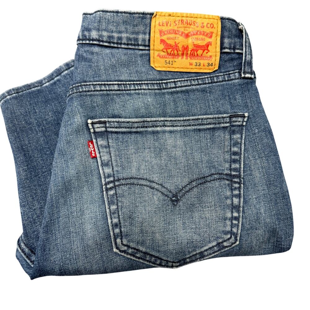 Levi's 541‎ Jeans Mens 33x34 (34x32 ACTUAL) Athletic Taper Blue Denim Stretch